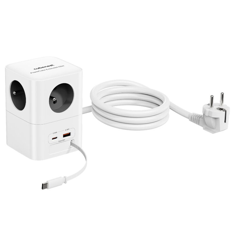 Cubenest PowerCube Extended USB A+C PD 20 W 1,5 m szara