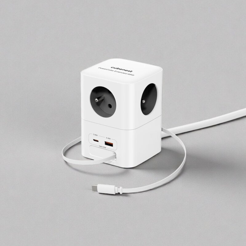 Cubenest PowerCube Extended USB A+C PD 20 W 1,5 m szara