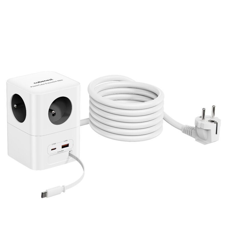 Cubenest PowerCube Extended USB A+C PD 20 W 1,5 m szara