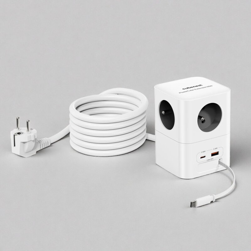 Cubenest PowerCube Extended USB A+C PD 20 W 1,5 m szara