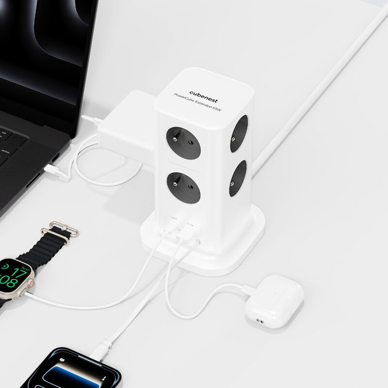 Cubenest PowerCube Extended USB A+C PD 20 W 1,5 m szara