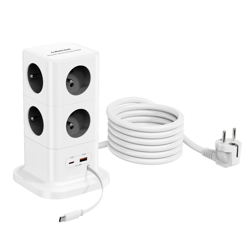 Cubenest PowerCube Extended USB A+C PD 20 W 1,5 m szara