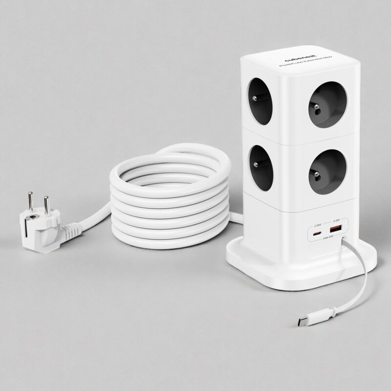 Cubenest PowerCube Extended USB A+C PD 20 W 1,5 m szara