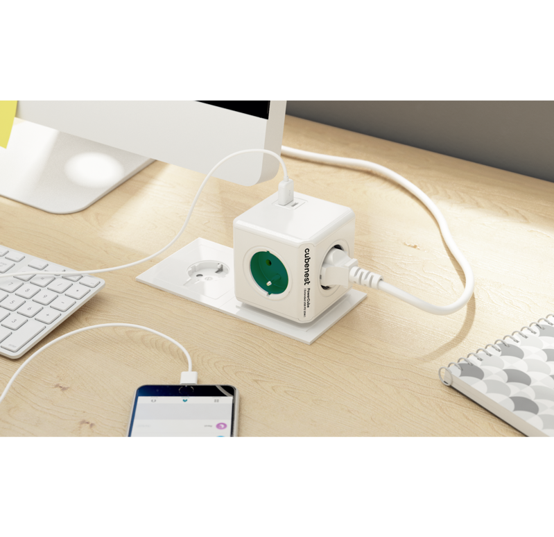 Cubenest PowerCube Original USB A+C PD 20 W zielona